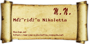 Máriás Nikoletta névjegykártya