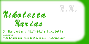 nikoletta marias business card